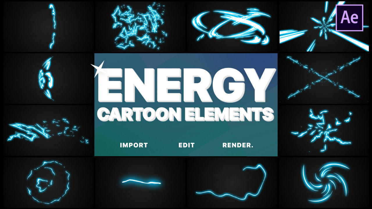 充满活力的现代动画手绘元素游戏片头展示16设计素材网精选AE模板