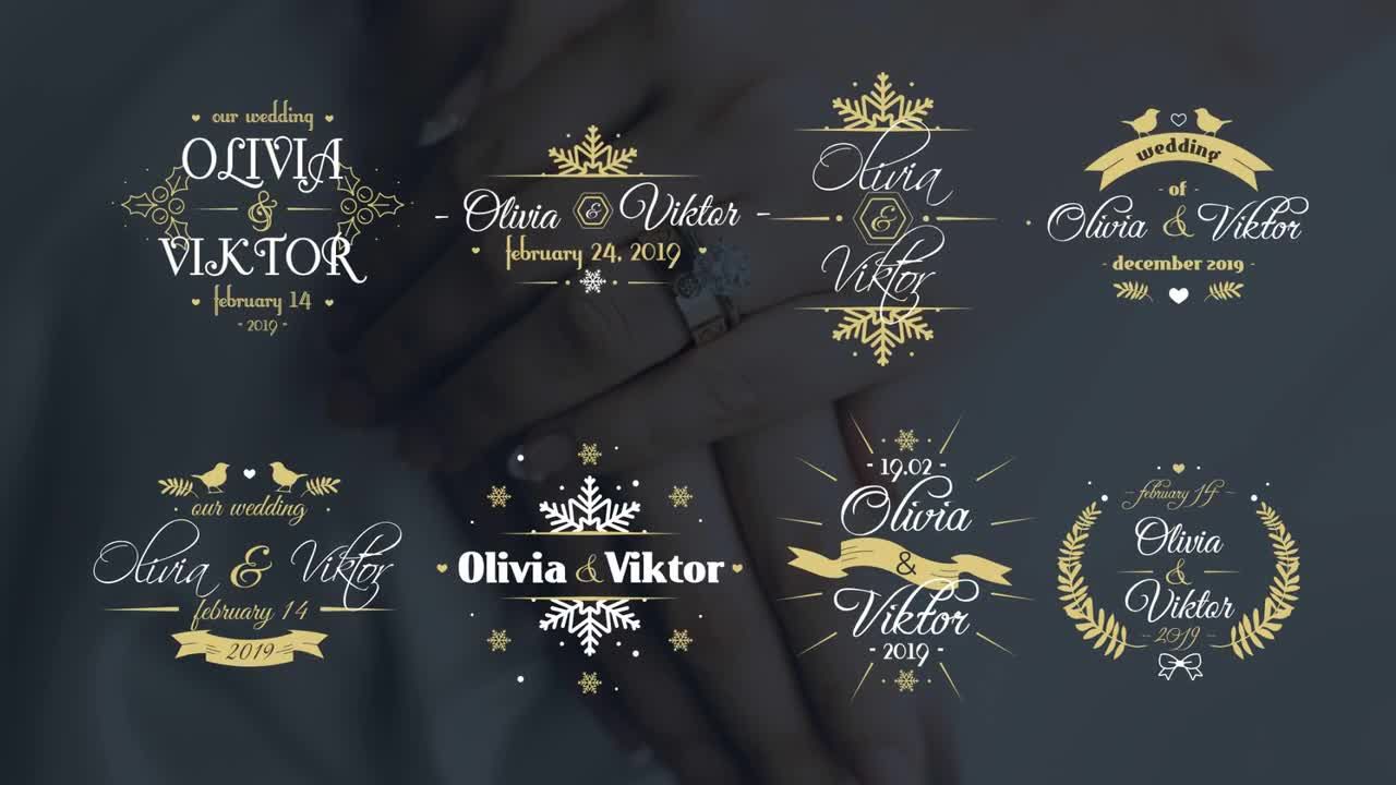 8个独特创意优雅的冬季婚礼标题亿图网易图库精选AE模板