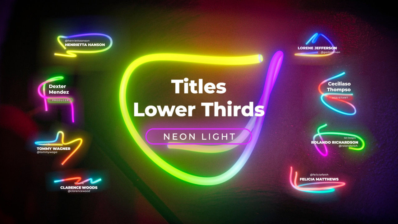 低三分之二霓虹灯标题16设计素材网精选AE模板