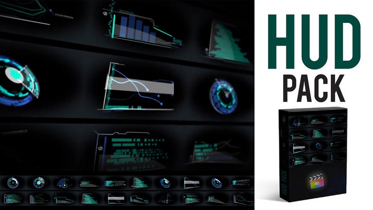 20个现代活力的HUD元素包16图库网精选fcpx模板