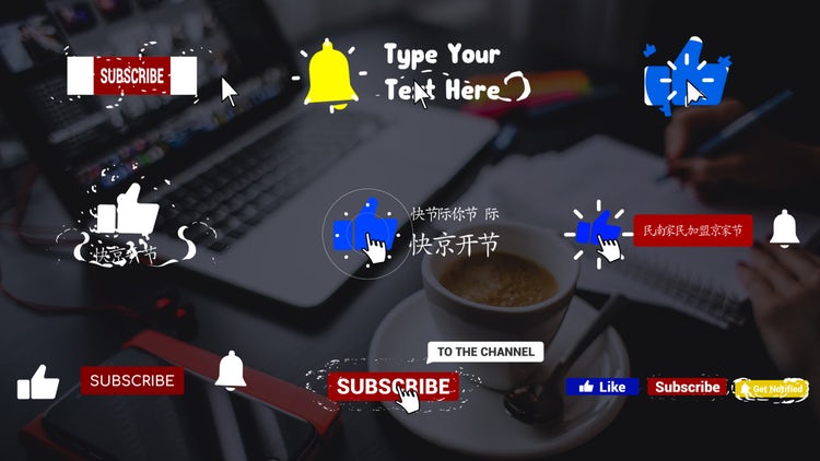 现代时尚的YouTube提醒素材中国网精选fcpx模板