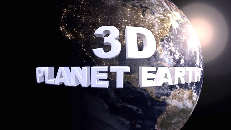 美丽的星球地球背景3D标题16素材网精选fcpx模板