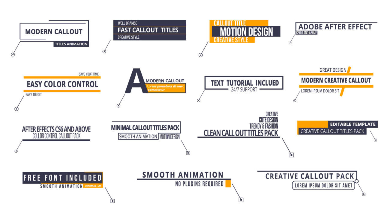 15种独特的标注标题文本动画16设计素材网推荐PR模板