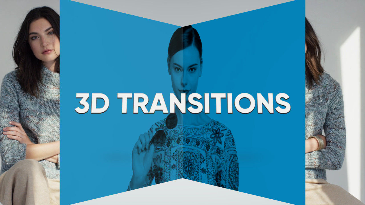 16个现代3D无缝过渡动画16素材精选PR模板