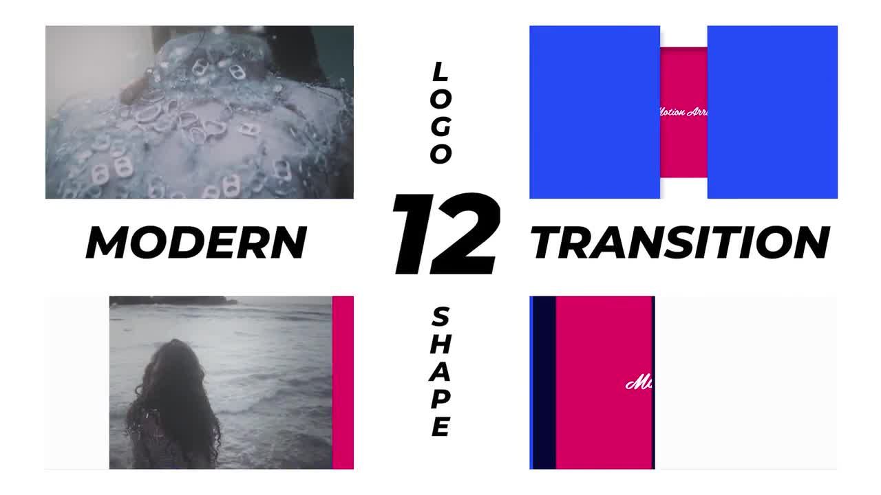 12个优雅形状logo展示过渡动画16图库推荐PR模板