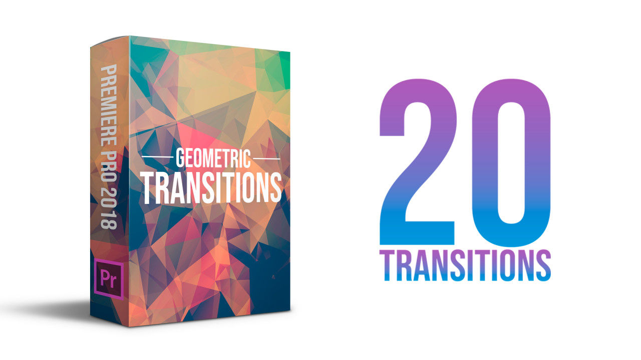 20个创造性的几何过渡效果16图库精选pr模板Geometric Transitions