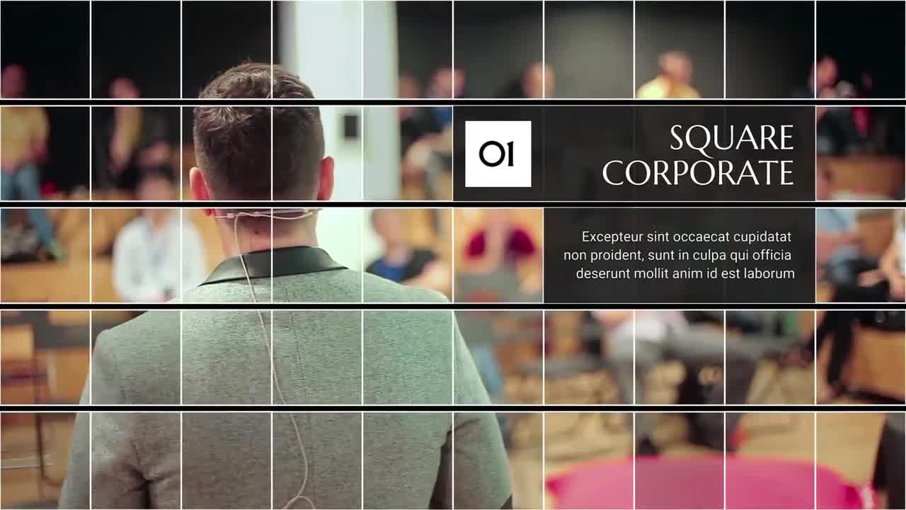 简洁的商务企业拼接视频展示16设计素材网精选pr模板