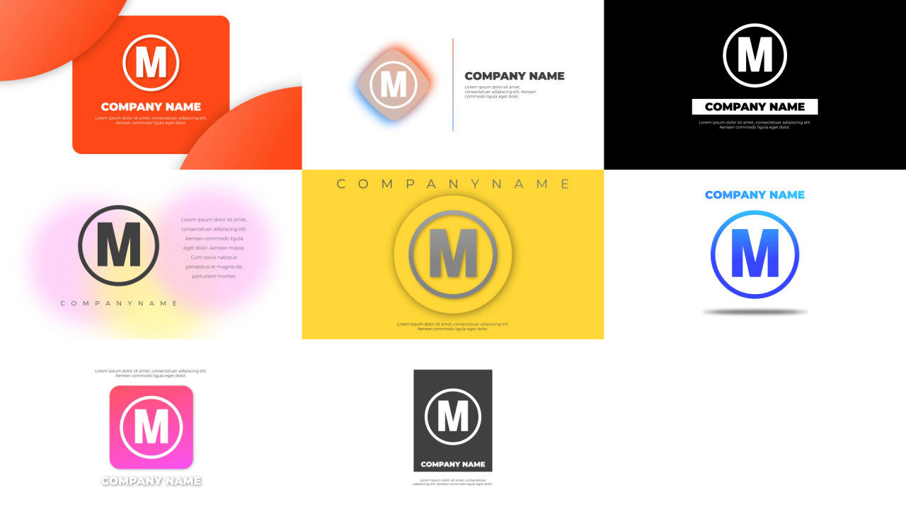 独特风格现代优雅动态动画标志16设计素材网精选pr模板Modern &amp; Elegant Logo Pack