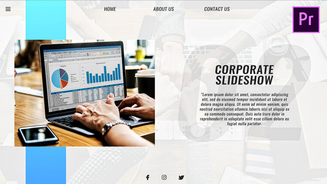 设计简洁的商业社交幻灯片16设计素材网精选PR图文模板