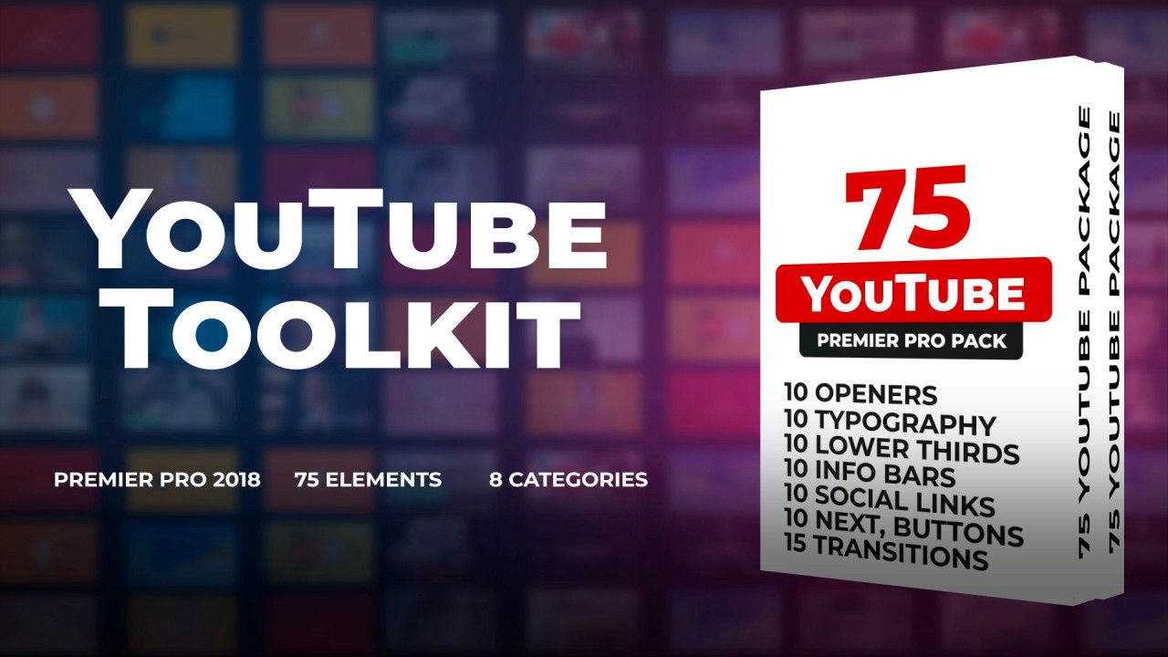 70种YouTube视频动画16设计素材网推荐PR模板