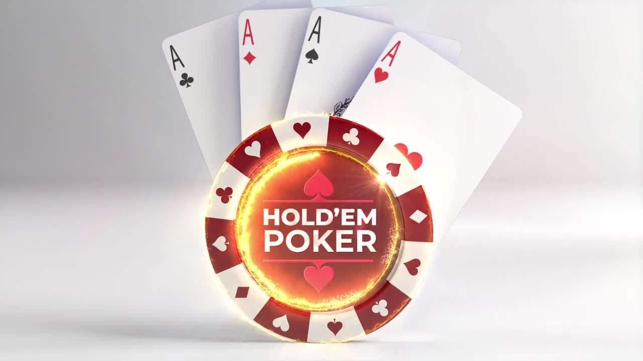 扑克筹码和扑克牌背景的动态动画徽标展示普贤居精选pr模板