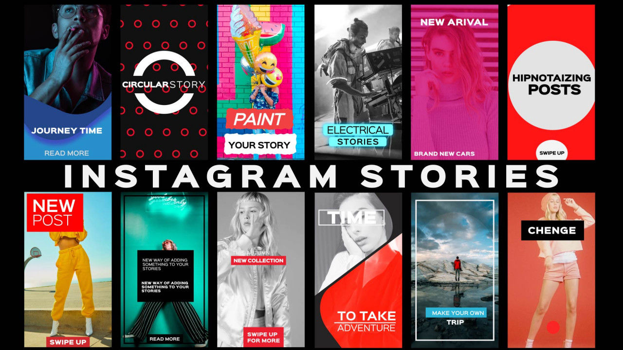 14个设计独特且动画优雅的Instagram故事16图库精选pr模板