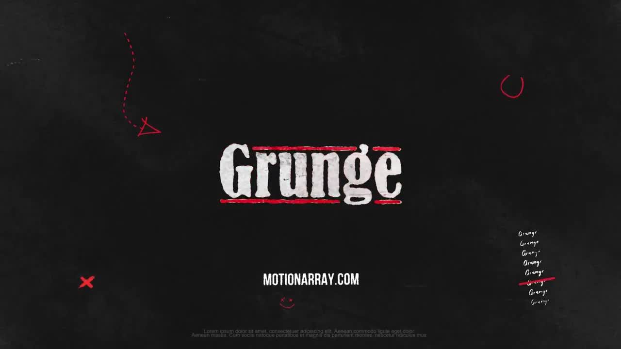 复古的logo动画展示16图库精选pr模板Grunge logo