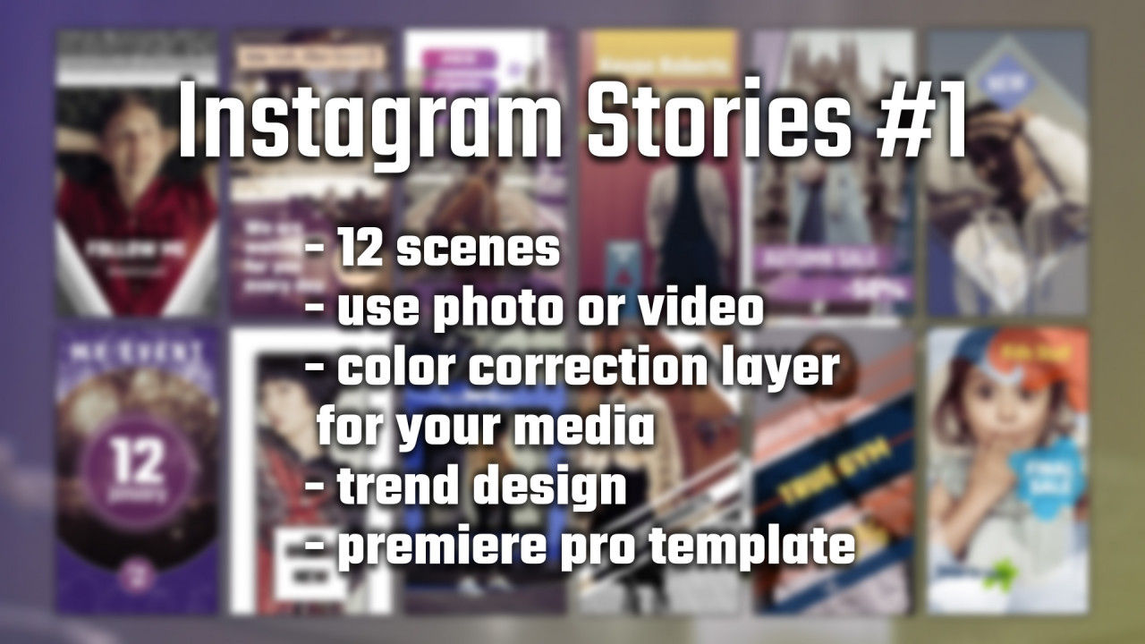 Instagram故事图文展示16设计素材网精选pr模板