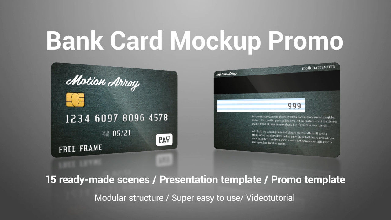 银行卡设计动画素材天下推荐PR模板