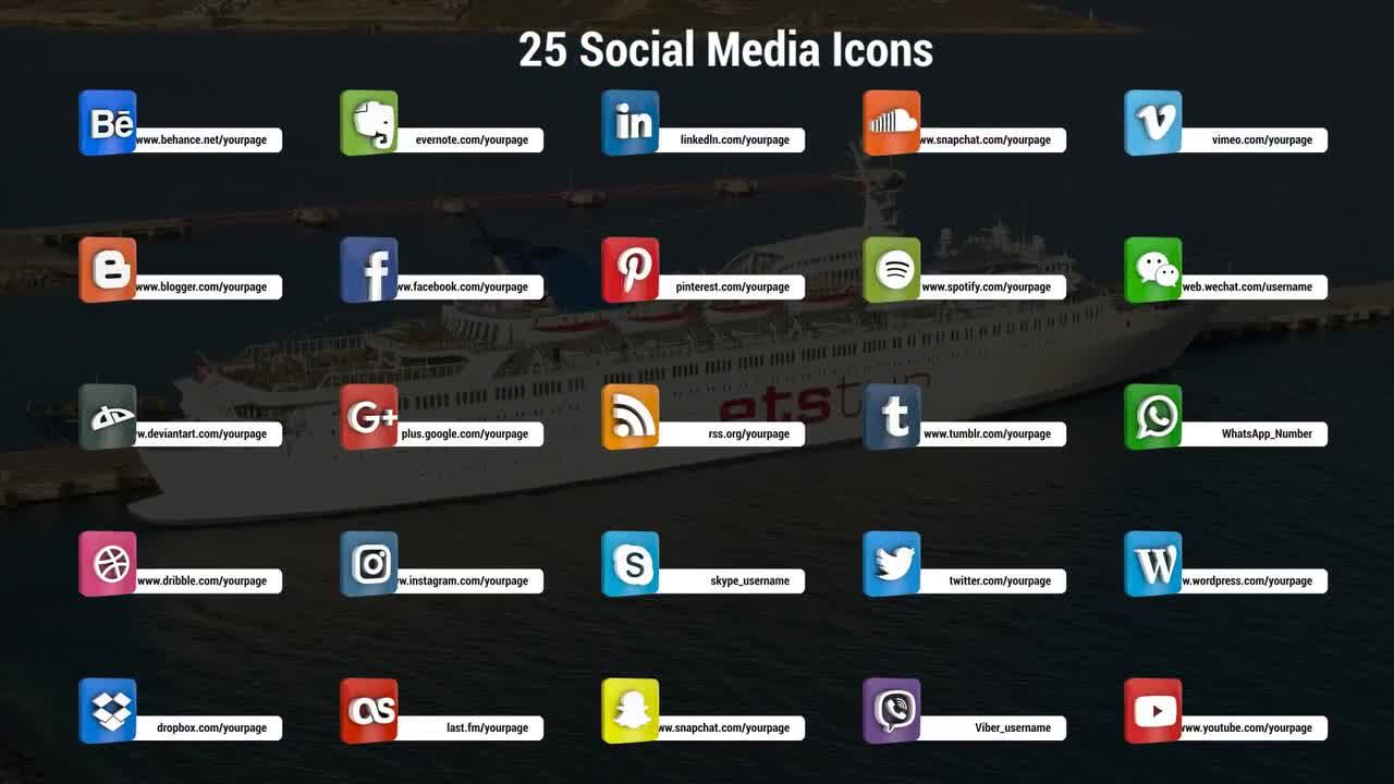 25个时尚3D社交媒体图标素材天下推荐PR模板