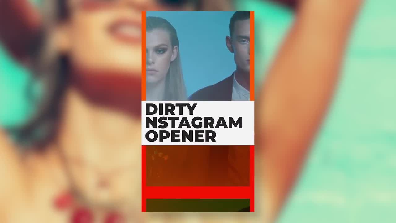 炫酷时尚Instagram故事动态16设计素材网精选pr模板Dirty Social Opener