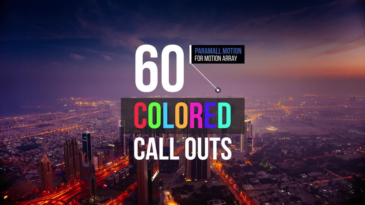 60个彩色呼出动画标注16素材精选PR模板