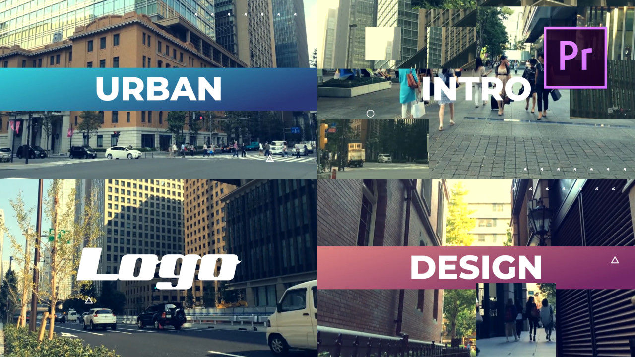 城市动感视频文本动画转场16设计素材网推荐PR模板
