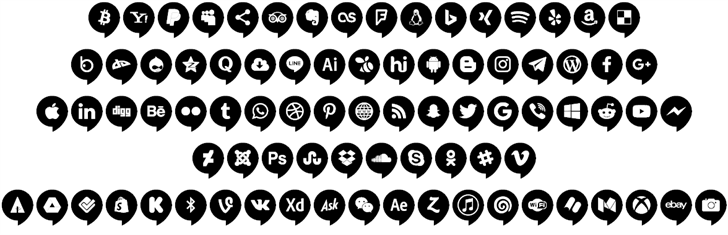 Icons Social Media 14 font插图2