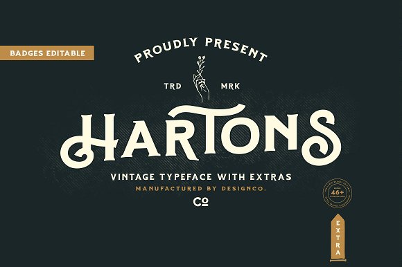 Hartons Branding Typeface Font插图