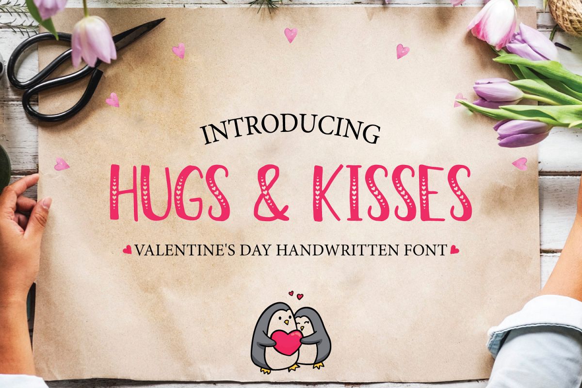 Hugs & KissesRegular Font插图