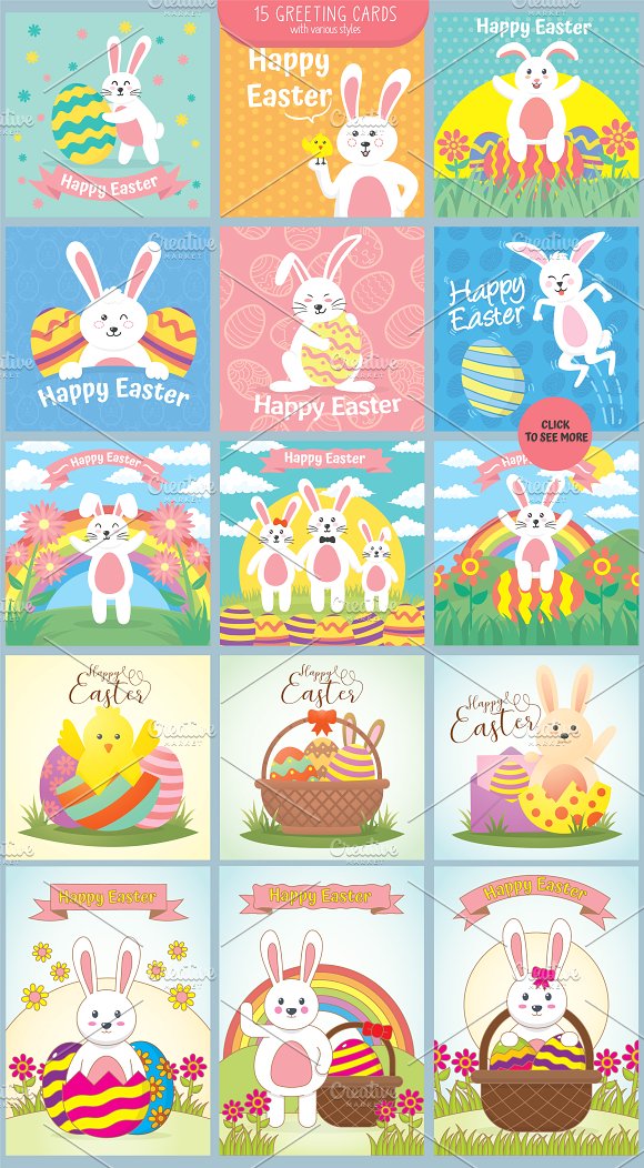 Easter greeting cards & elements插图1