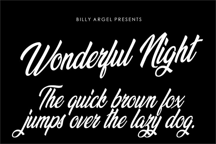 Wonderful Night Personal Use font插图