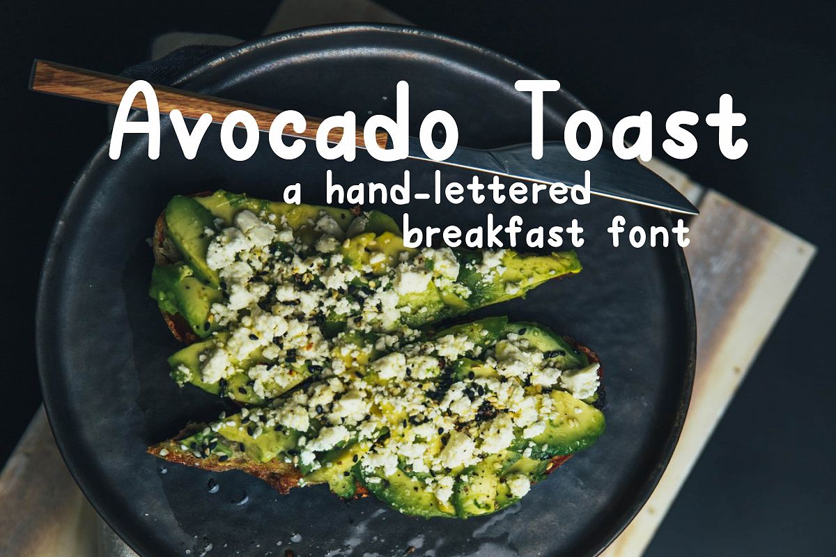 Avocado Toast A Hand-Lettered Breakfast FontRegular Font插图