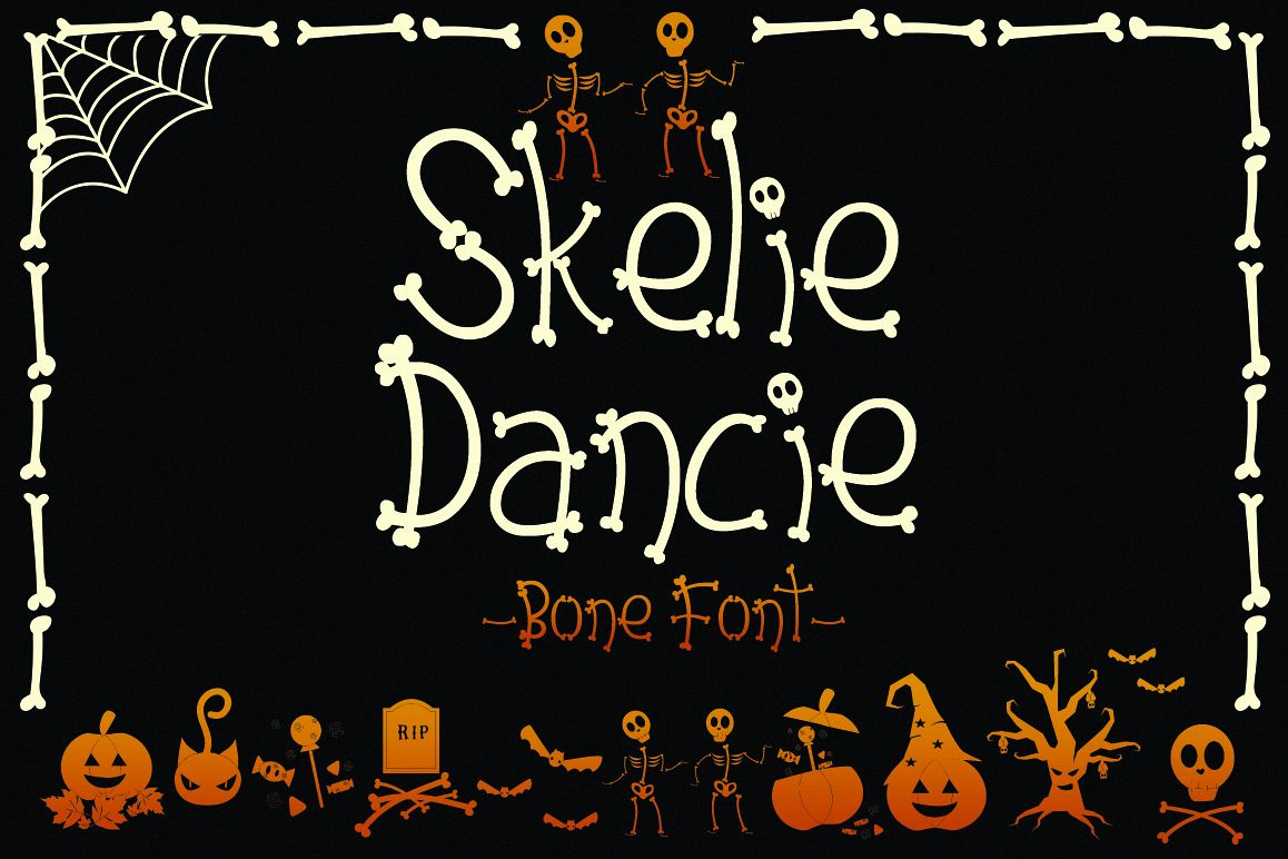 Skelie Dancie – Bone Font Regular Font插图