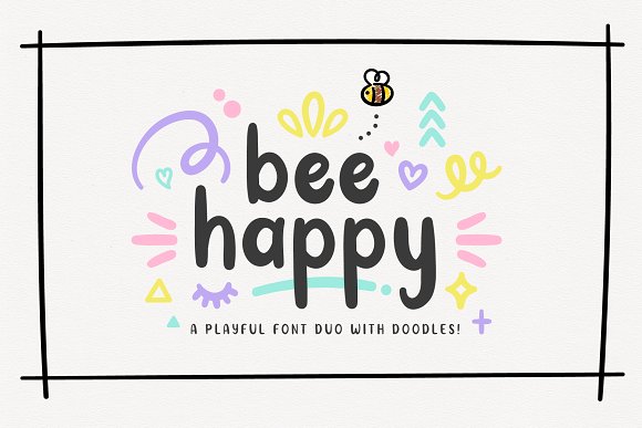 NEW! BeeHappy Font Duo插图