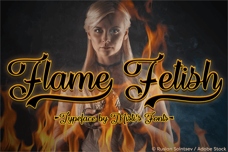 Flame Fetish font插图