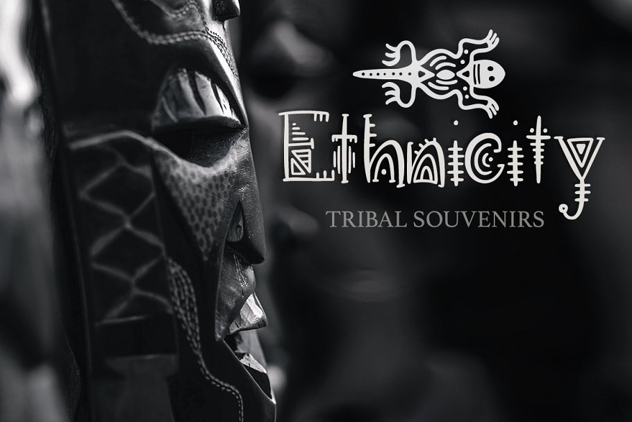Aztec Soul. Tribal font with extras.插图2