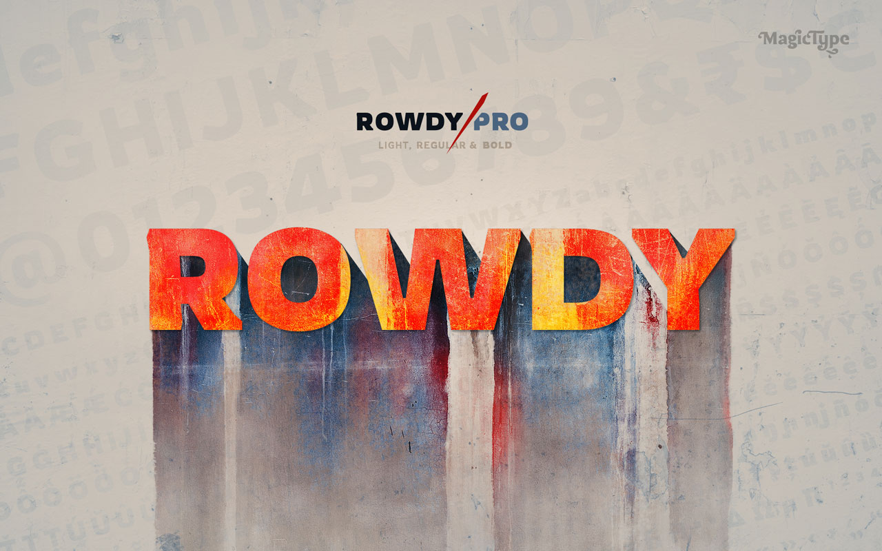 Rowdy Pro Font Family插图