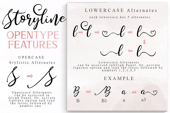 Storyline Font & Watercolour Pack插图2