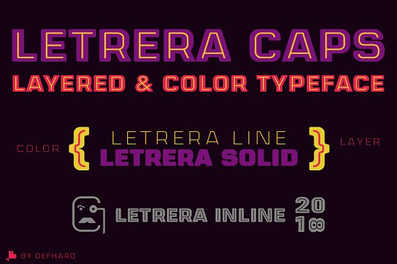 Letrera Caps – Layered & Color Fonts插图1