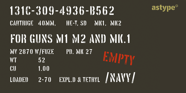 Vtg Stencil US No 72 Font Family插图2