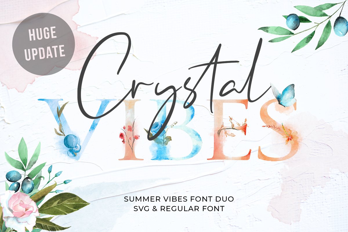 Crystal Vibes & Extras Font插图