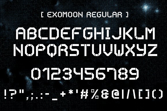 Exomoon display stencil font插图1