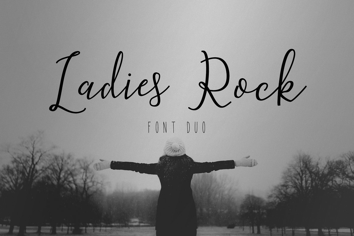 Ladies Rock Font Duo插图
