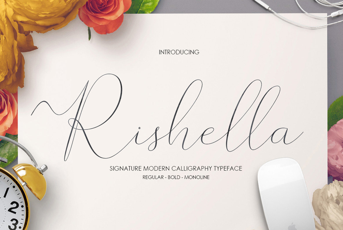 Rishella Signature Font插图