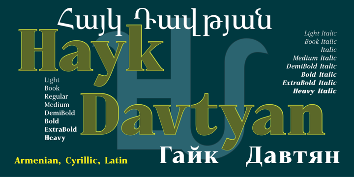 GHEA Hayk Davtyan Font Family插图