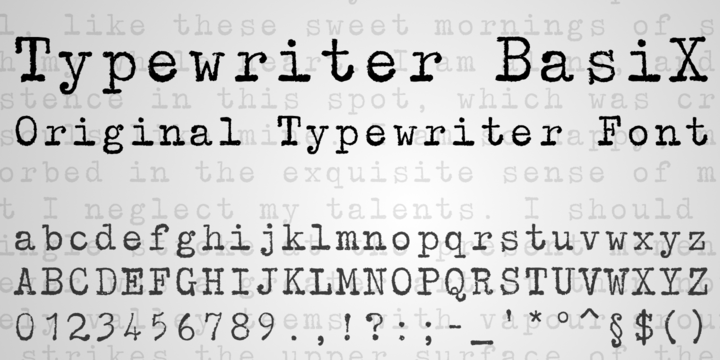 Typewriter BasiX Font插图