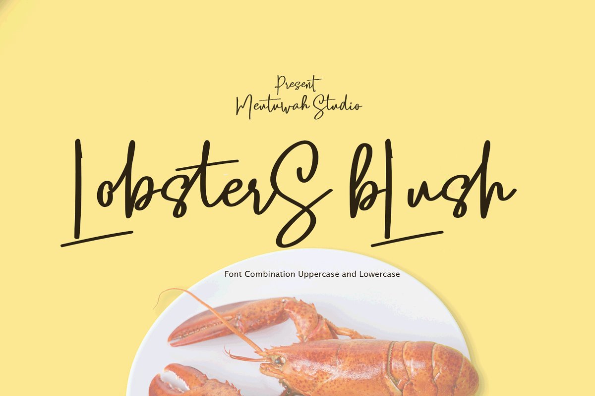 Lobsters Blush Font Duo插图