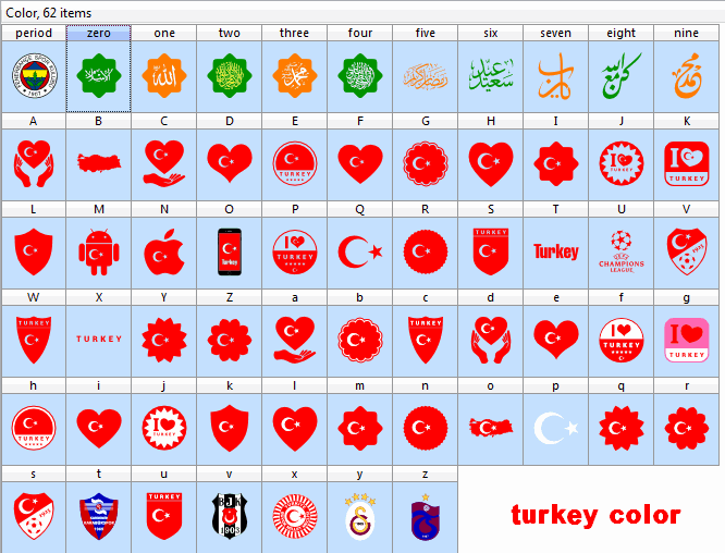 font turkey color font插图