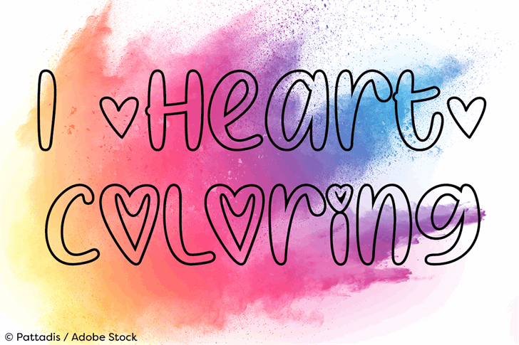 I Heart Coloring font插图