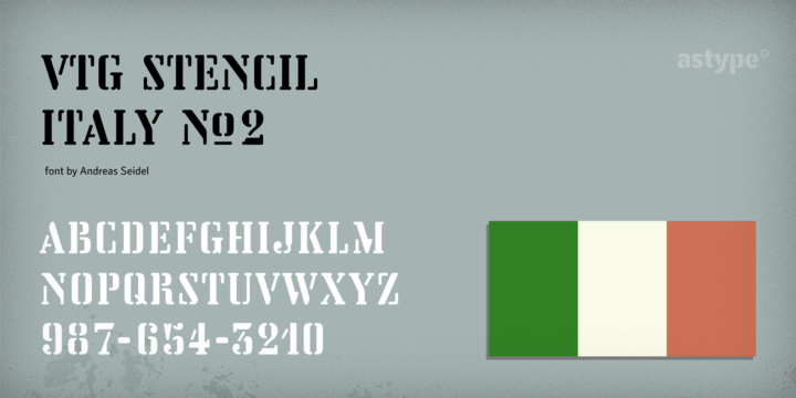 Vtg Stencil Italy No2 Font插图