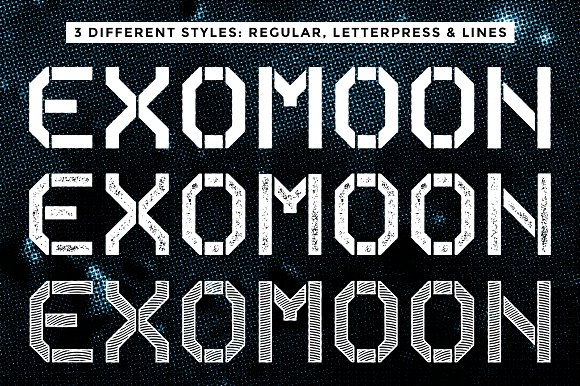 Exomoon display stencil font插图4
