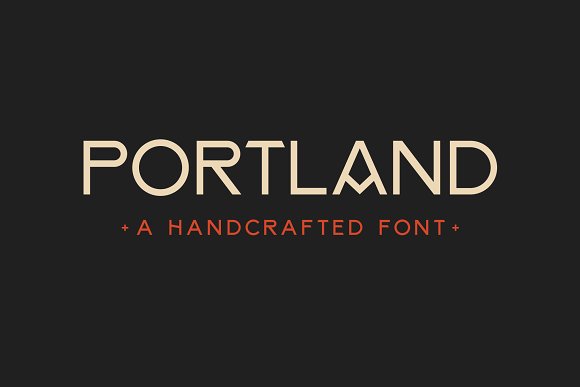 PORTLAND — Handcrafted Vintage Font插图