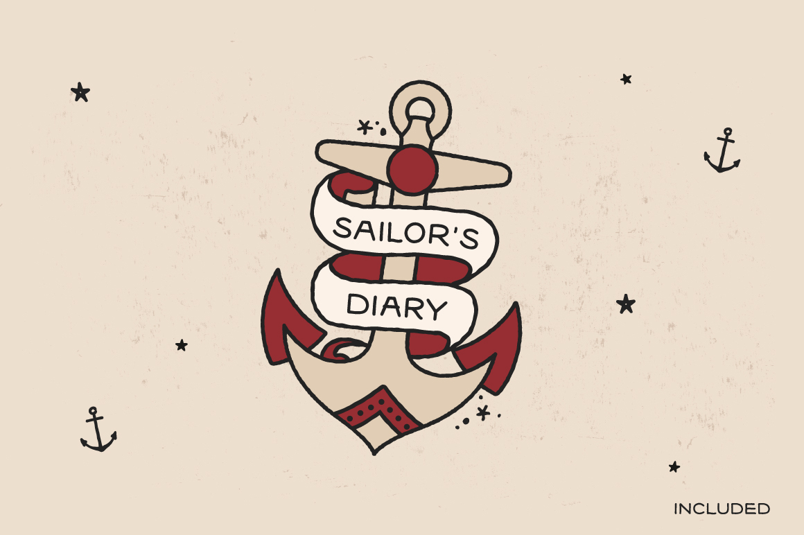 Sailors Diary Sans Tattoo Style Font插图3